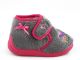 Babypantoffel Grijs Vogel Velcro