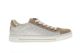 Beige Witte  Lederen Sneaker Met Veter Van Ara