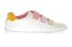 Geox Silinex Witte  Lederen Sneaker Meisjes Regenboog Velcro
