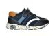 Goedkope Blauwe Lederen Sneaker Velcro