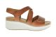 Hush Puppies Cognac Lederen Sandaal Plateauzool