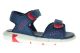 Kickers Donkeblauwe Lederen Jongenssandaal Velcro