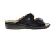 La Plume Blauwe Lederen Slipper Tweeband Velcro