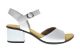 Rieker Witte Geklede Damessandaal Kleine Hak