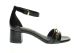 Tamaris Zwarte Elegante Damessandaal Met Blokhak Enkel