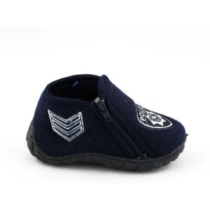 Babypantoffel Politie Blauw Rits