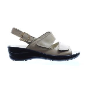 Beige Sandaal Met Velcro Voor Steunzolen