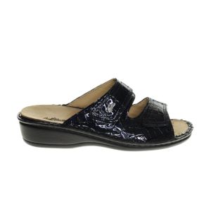 Blauw Lak Slippers Plume