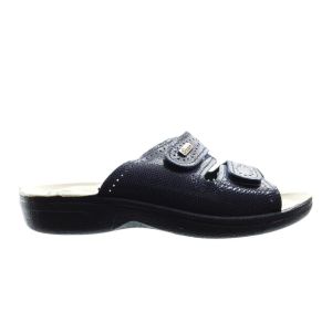 Blauwe Instap Slipper Met Velcro