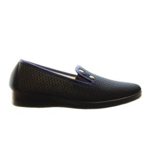 Blauwe Mocasin Pantoffel Badstof