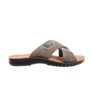 Bruine Slipper Kruisband Heren Zacht Voetbed