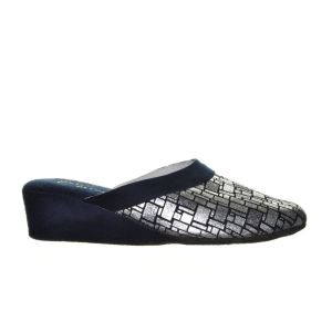 Buffel Pantoffel Blauw Zilver