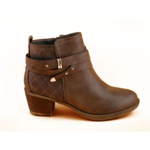 Cognac Enkellaarzen Met Goud