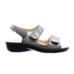 Comfortabele Zilveren Sandaal Met Velcro