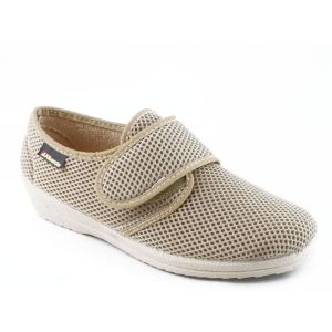 Dames Pantoffel Beige Velcro Alberola