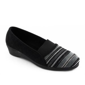 Dames Pantoffel Zwart Zilver Elegant