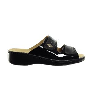 Dames Slipper Zwart Lak Combi