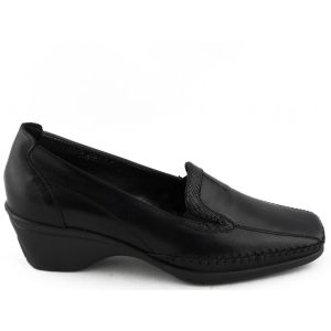 Damesschoenen Mocassin Zwart Leder Klassiek Flex Style