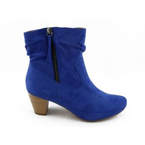 Enkellaars Koningsblauw Daim Rits Le Veline