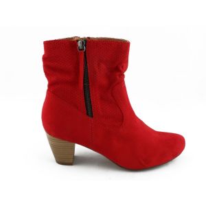 Enkellaars Rood Daim Rits Le Veline