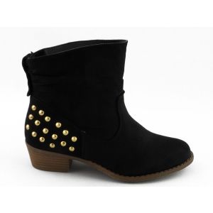 Enkellaars Zwart Gouden Studs So Nice