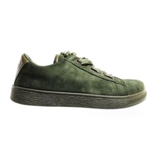 Fabs Khaki Sneakers Met Satijnen Veters