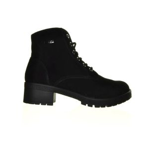 Goedkope Enkellaarzen Leder Zwart