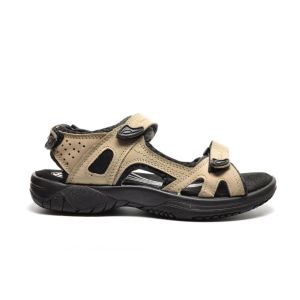 Grijze Lederen Sandalen Dames