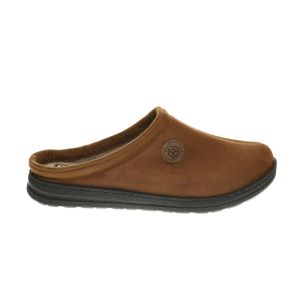 Herenpantoffel Cognac Wol