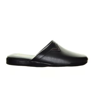 Herenpantoffels Zwart Buffel Leder