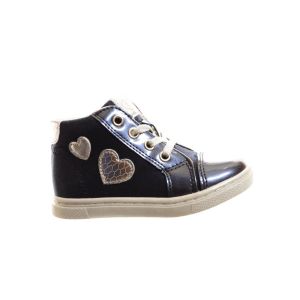 Hoge Sneaker Blauw Lak Met Hart Meisjes Veter En Rits