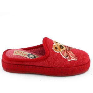 Kinderpantoffel Beer Met Strik Rood