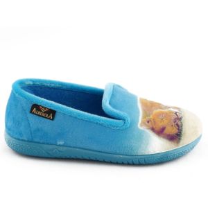Kinderpantoffel Tijger Leeuw Turquoise Alberola