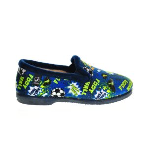 Kinderpantoffels Blauw Voetbal