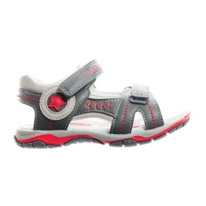 Kleine Jongenssandaal Grijs Roos Met Velcro