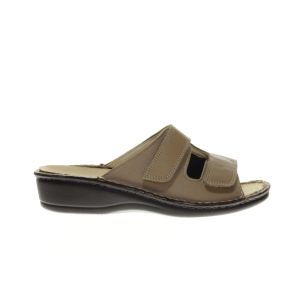 La Plume Beige Lederen Slipper Tweeband Hallux Valgus