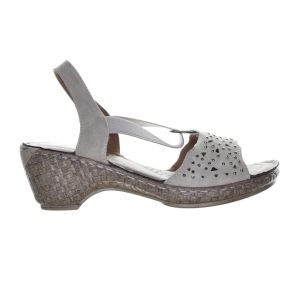 Licht Grijze Sandalen Hoge Hak