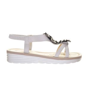 Lichtgrijs Sandalen Comfort Bloem