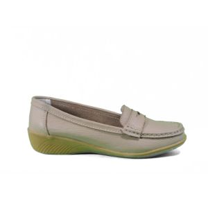 Mocassin Beige Leder