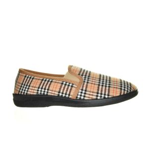 Pantoffel Beige Carreaux Gesloten