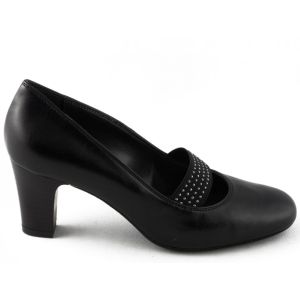 Pump Dames Zwart Leder Fiorella