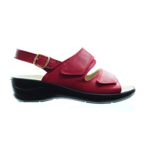 Rode Sandalen Met Velcro Voor Steunzolen