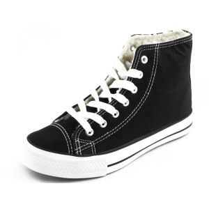 Sneaker Zwart Hoog Met Wol