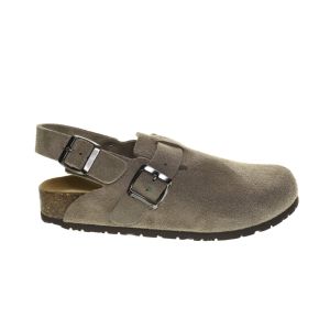 Taupe Clog Met Riem Suede Bionatura