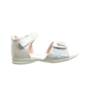 Witte Meisjessandaal Gesloten Hiel Met Bloem