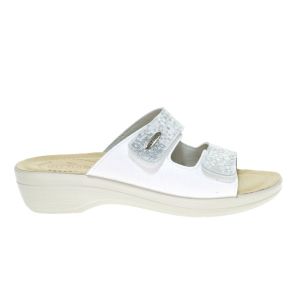 Witte Slipper Flyflot Met Slangenprint