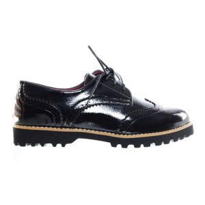 Zwart Lak Veterschoenen Dames Brogues