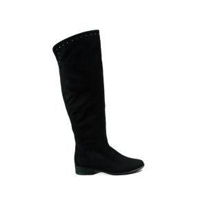 Zwarte Daim Overknee Laarzen