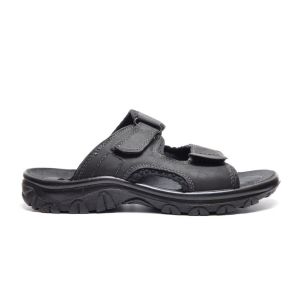 Zwarte Leder Instapper Velcros