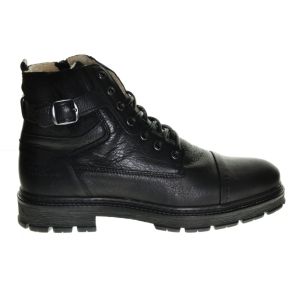 Zwarte Lederen Herenbottines Bullboxer
